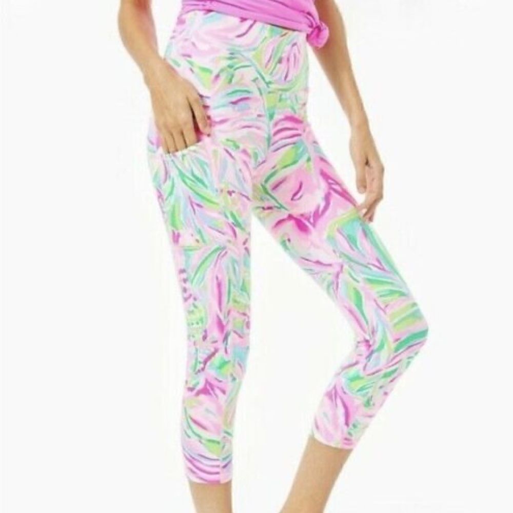 Lilly Pulitzer Luxletic Weekender High Rise Leggings Size XXS Croc My World